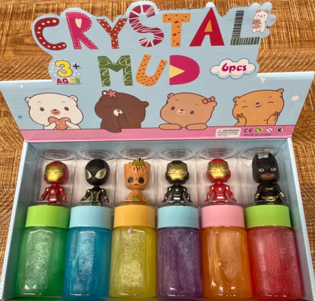 Slime Crystal Mud Poop Clear Clay Soft Puzzle Stress Reliever Kids Toy Gift Pack