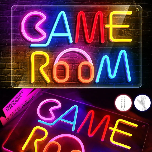 DIMMABLE LARGE GAME Room LED Neon Signs Lights Gaming Wall Lightup