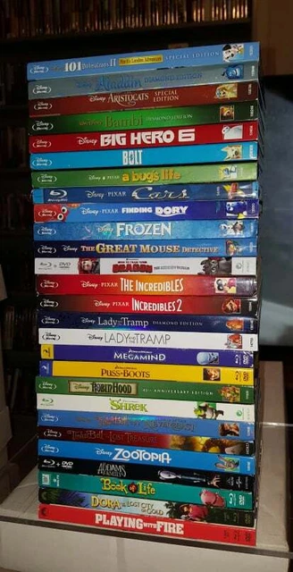 Choose From 70+ Animated Disney Blu-Ray + Dvd Pixar With And Without Slipcovers