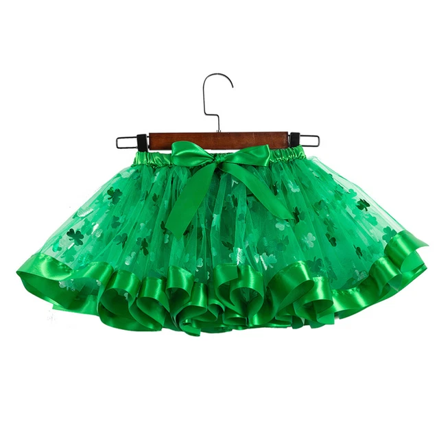 St Patricks Day Party Favors Tulle Skirt Girls Kids Outfits European American