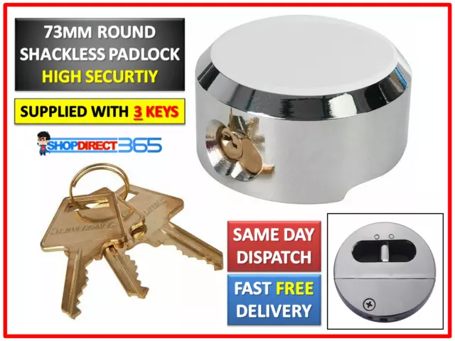 73Mm Round Concealed Van Lock High Security Steel Pro Shackleless Padlock Ct2797