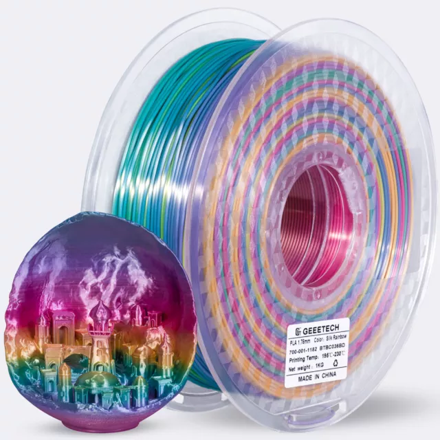 JAYO PLA Rainbow 1.75mm 3D Printer Filament Multicolor 1.1KG Spool