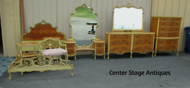 63163 BATESVILLE Custom Made Bedroom Set High Low Vanity Full Bed 2 Nightstands
