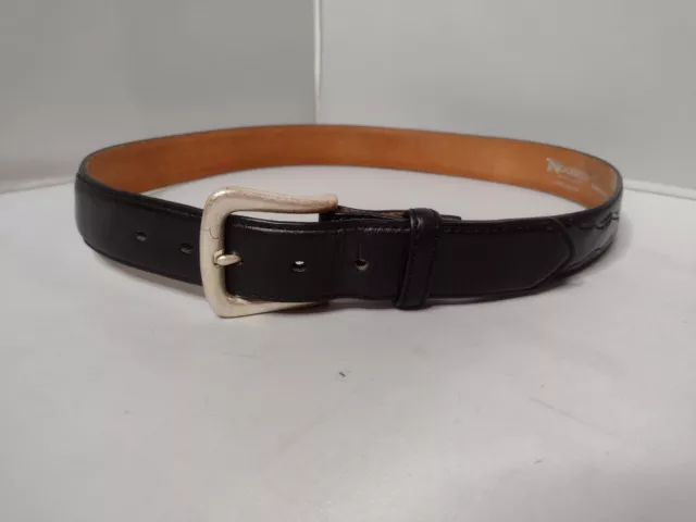 Nocona Belt Co. Mens Western Leather Belt 36 Black Buckle Cowboy A12