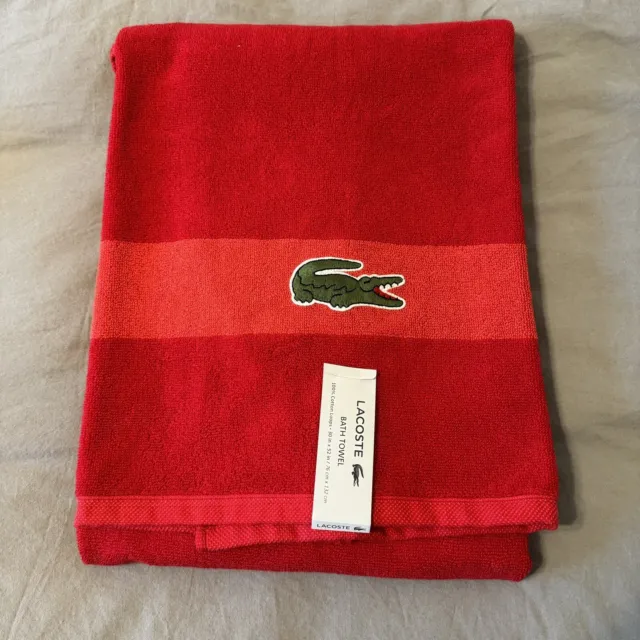 https://www.picclickimg.com/i6YAAOSw0mRljgUP/Lacoste-Red-Bath-Towel-100-Cotton-30.webp