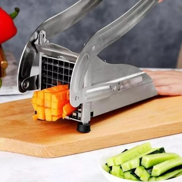 Manual Potato Fry Cutter Stainless Steel French Fries Slicer  Kitchen