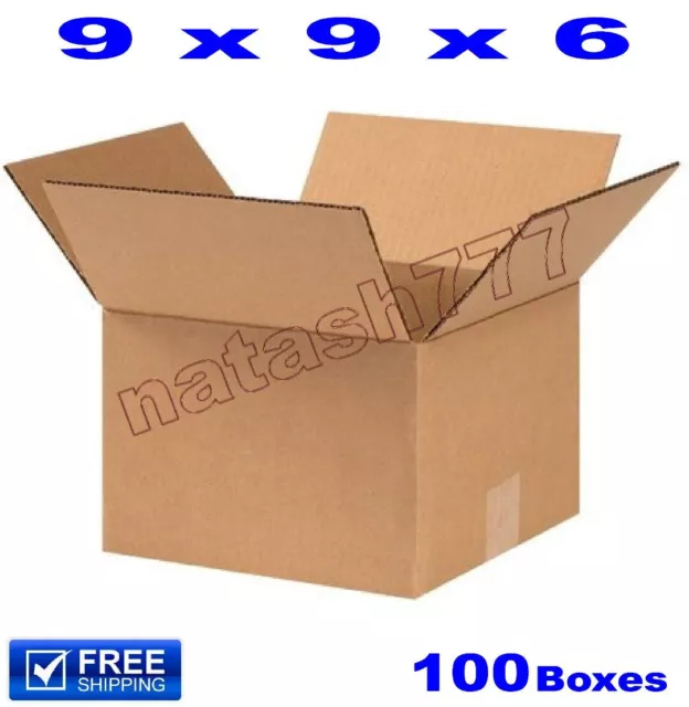 100 - 9x9x6 Cardboard Boxes 32ECT Mailing Packing Shipping Corrugated Carton