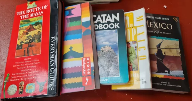 Job Lot Bundle 5 Travel Books Central America Mexico Yucatan Guatemala Belize