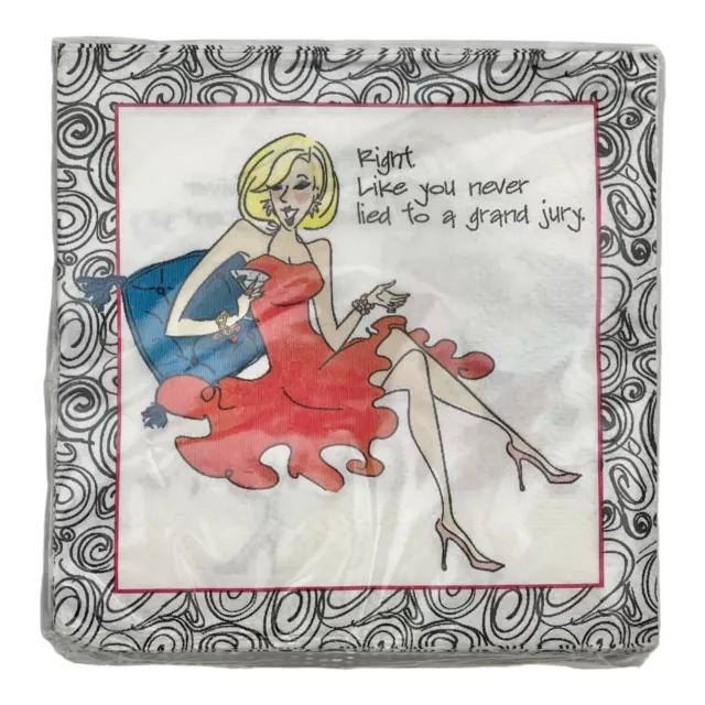 Novelty Cocktail Napkins Woman Martini 5" 30ct 2 Ply Lot of 2