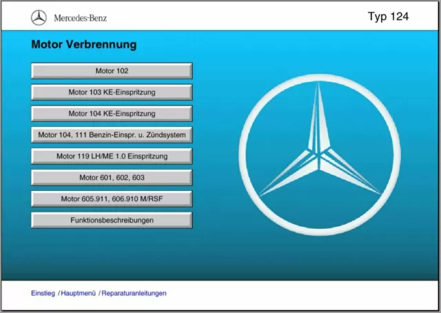 Mercedes W124 WIS Werkstatthandbuch Reparaturanleitung CD Deutsch 3