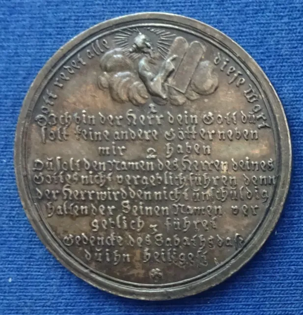 Silbermedaille um 1685 - auf die 10 Gebote