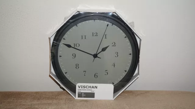 SEALED NEW!) IKEA Vischan Wall Clock 11 ¾  - Black & Grey Color 803.741.37  $29.99 - PicClick