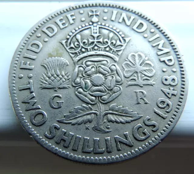 1948 Great Britain George VI Florin Two Shillings Coin