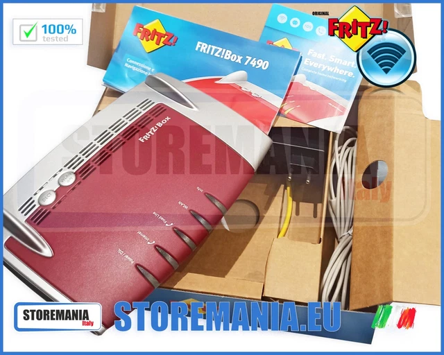 Modem ADSL2+ LAN Fritz!Box 7490 FritzBox NUOVI CON SCATOLA E ACCESSORI COMPLETI