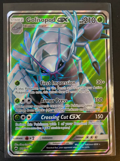 Pokemon Golisopod GX 129/147 Burning Shadows Full Art LP