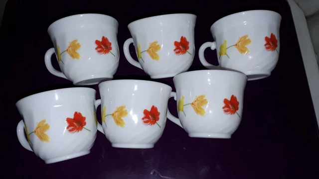 Lot De 6 Tasses à Café Excelsa Brasilia Avec Soucoupes - Verre Pressé, 90ml, Transparent