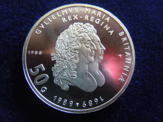 50 Gulden 1989 Beatrix, 300 J. König William, 25 g 925er Silber, unc !!!