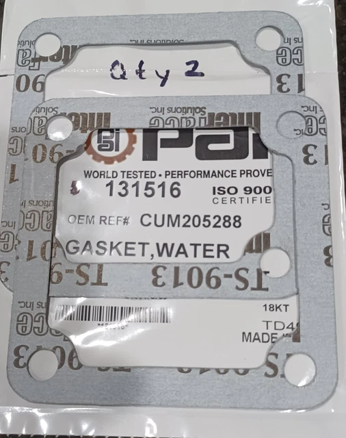 NEW Cummins 205288 Water Inlet  Gaskets ( 2 )   KT19 &   Others *FREE SHIPPING*