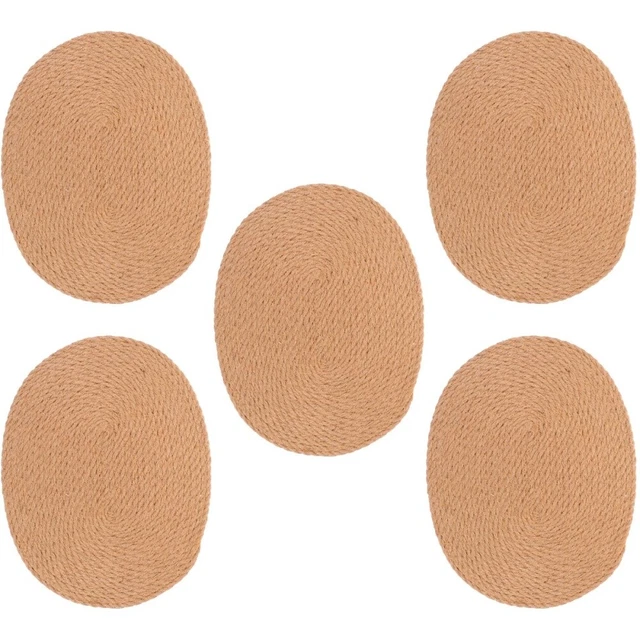 5x Lugar decorativo Estera de cubiertos Alfombra de comedor Decoración Montaña rusa tejida