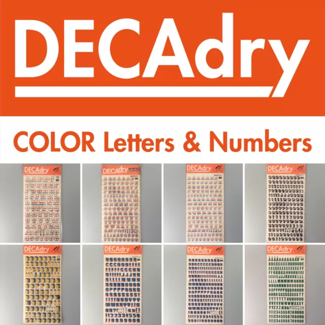 DECAdry Rub-on *COLOR* Large Letters & Numbers Transfer CHOOSE YOURS - Old Stock