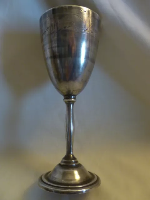 RUSSIAN 875 SILVER HAND ENGRAVED KIDDUSH CUP - 120 grams
