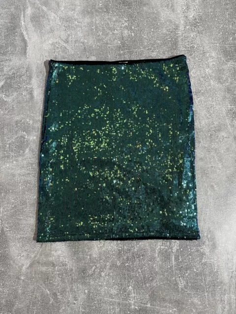 H&M Black & Green Sequin “mermaid” Pencil Skirt - Size Small BNWT Retail £12.99