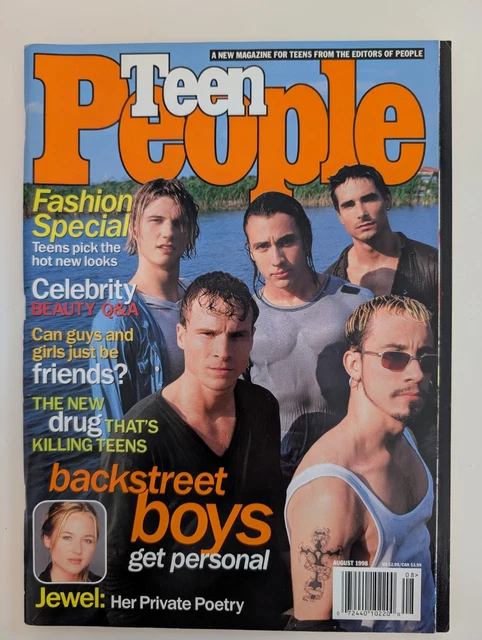 Teen People（ 昔のBack Street Boys)米雑誌 レア VINTAGE TEEN PEOPLE Magazine August 1998 Backstreet Boys BSB Jewel