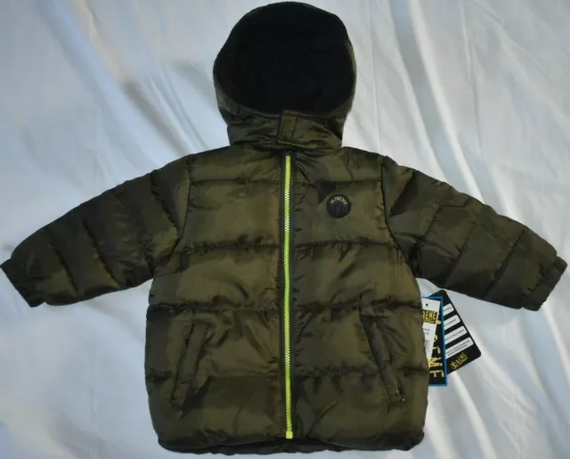 iXtreme Boy's Toddler Size 24 Months Ripstop Puffer Jacket Fleece Coat Green