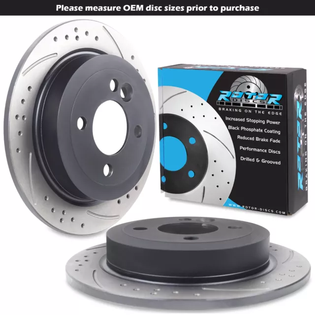 REAR DRILLED GROOVED 259mm BRAKE DISCS FOR MINI R50 R52 R53 R56 COOPER S JCW 01+