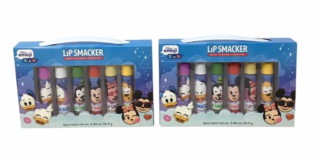 2-Lip Smacker Limited Edition Holiday 2019 Lip Balm, Vault Disney Emoji, 6 Ct Ea