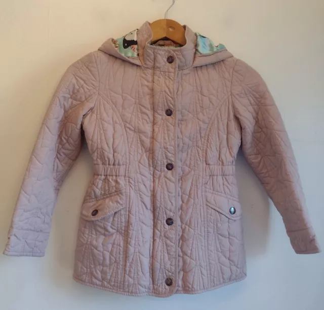 Girl's Ted Baker Quilted Jacket Age 9 Year's Dusky Pink Hooded Satin Butterfly