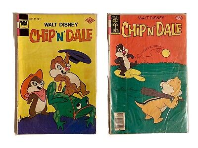 VTG Lot Of 2 1970s Gold Key Walt Disney Chip N Dale & Whitman Chip N Dale Comics