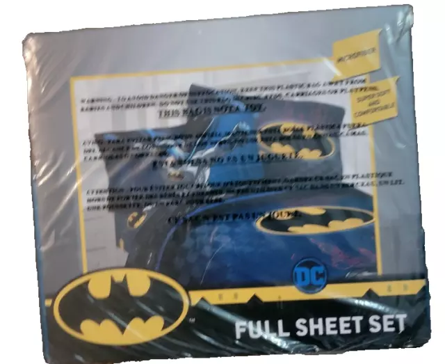 Batman DC Comics Full Size Sheet Set 4 Piece Kids Child NEW Microfiber