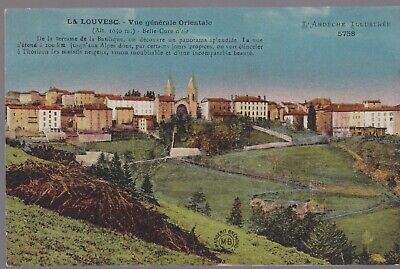 LA LOUVESC 07 Vue prise de la Terrasse de la Basilique CPA colorisée vers 1920