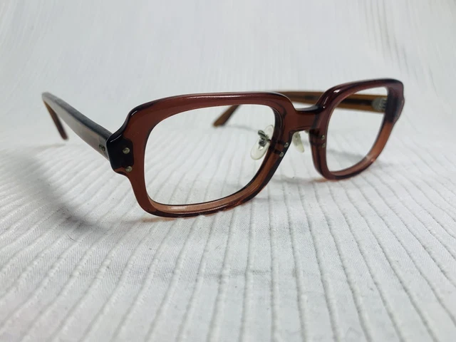 NOS Vtg USS Military Issue Glasses 50-22 Frames Brown Square No Lens Nose Rests NOS Vtg USS Military Issue Glasses 50-22 Frames Brown Square No Lens Nose Rests