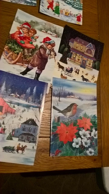 10 Assorted 1970/80’s Vintage Christmas Cards with traditional greetings [VA2] 6