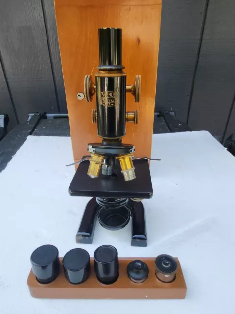 Antique Spencer Physicians Microscope With BOX And Lenses