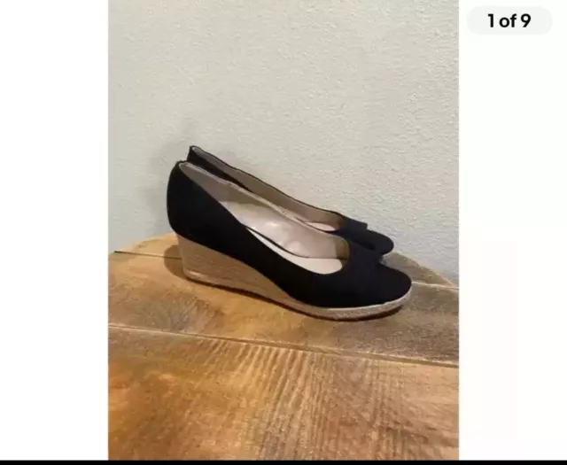 Bandolino Women's Nuri Peep-Toe Espadrille Wedge Sandals Size 8