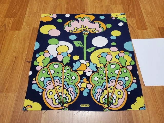 RARE Vtg Mid Century retro 70s 60s Peter Max bright floral psychedelic fabric! RARE Vtg Mid Century retro 70s 60s Peter Max bright floral psychedelic fabric!
