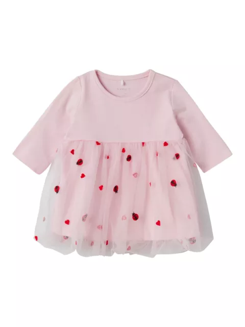 Name it Baby Mädchen Jerseykleid mit Tüllrock Gr. 56-86 NBFFLOOM LS DRESS