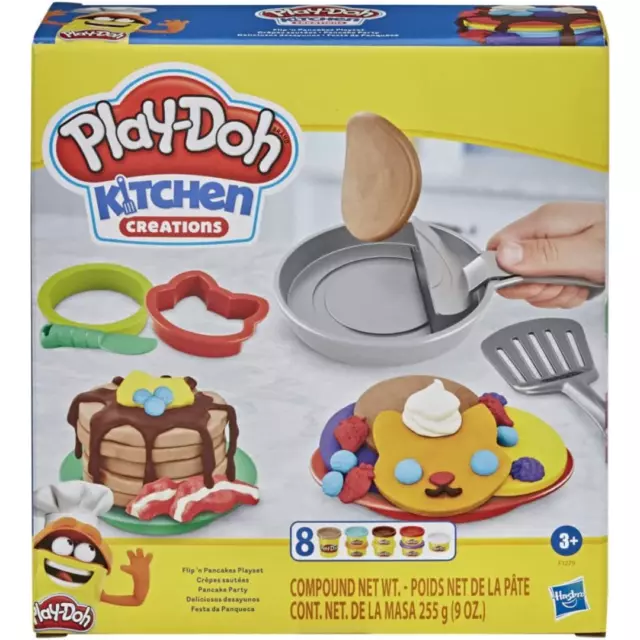 Play-Doh Kitchen Creations Flip 'n Panqueques Juego Desayuno de 14 Piezas