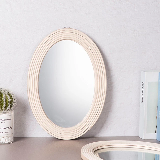 Specchio tessuto a mano con cornice in rattan elegante coltivazione a parete specchio spogliatoio