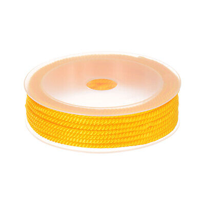 Cuerda de perlas de nailon de 3 mm hilo de nudo chino pulsera hilo, dorado, 23 ft