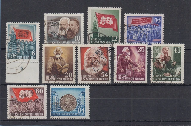 DDR 1953 70.Todestag von Karl Marx  Mi.-Nr. 344-53  Satz 10 Werte kpl. gest.