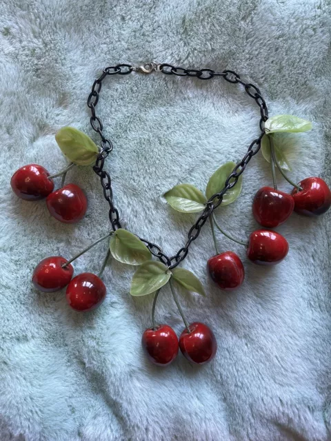 Rockabilly Vintage Style 50s Cherry Necklace