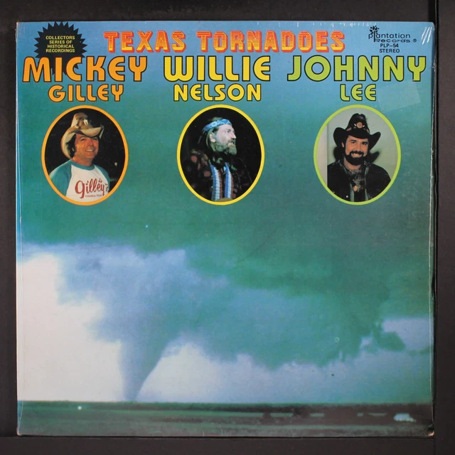 MICKEY GILLEY, WILLIE NELSON, JOHNNY LEE tornades texas PLANTATION 12