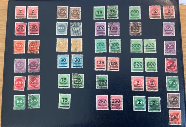 German Weimar Republic Stamps 1922/23 including hyperinflation stamps