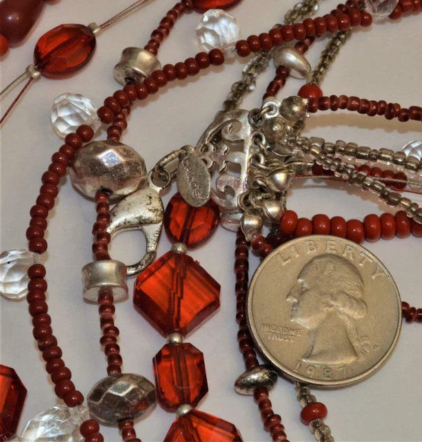 Collana Statement Chico's Oro E Argento Scintillante - Nuova Con Etichette