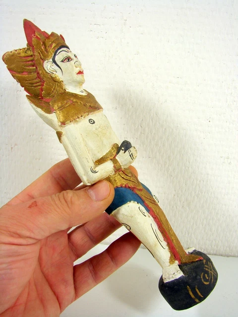 ANTIQUE BURMESE BURMA THAI WOOD-CARVED STANDING Multi color BUDDHA 2