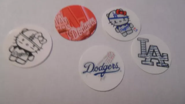 ¡Imágenes precortadas de tapa de botella de una pulgada! Hello Kitty Hello Dodgers ¡Envío gratuito!